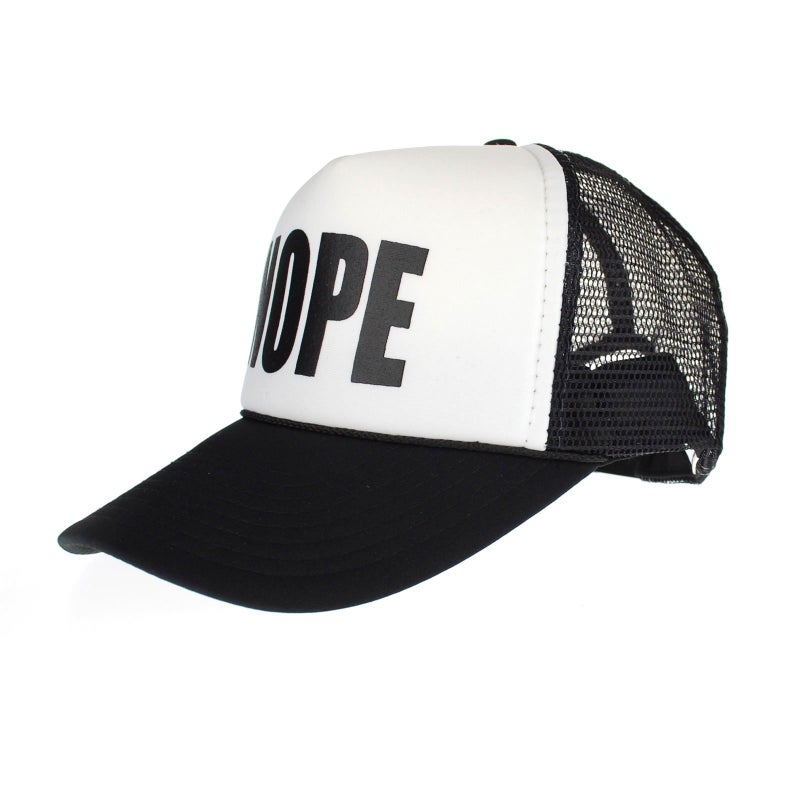 SA106 Mens Nope Ironic Funny Slogan Hipster Snap Back Cap Cotton Mesh Trucker Hat - Image 3